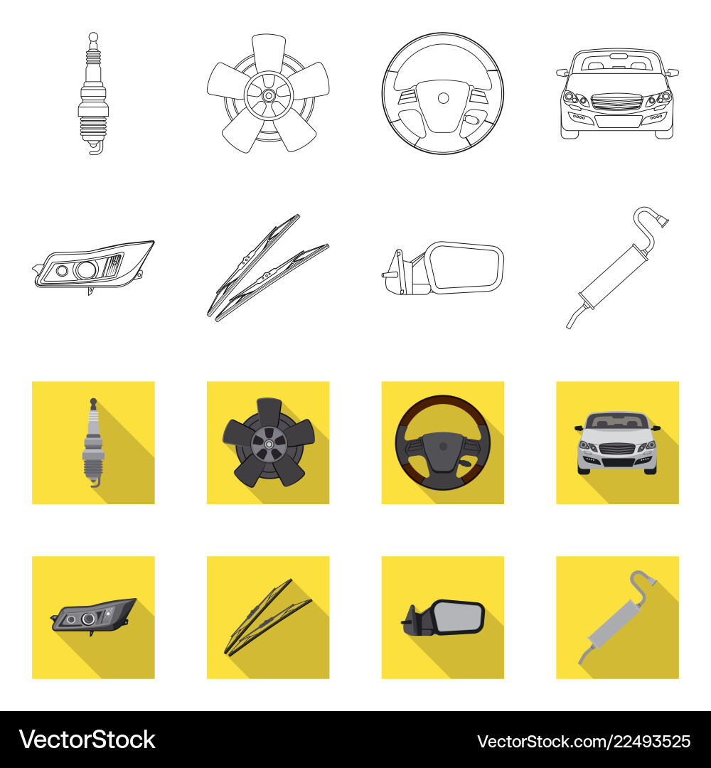 Isolated object of auto and part logo collection Isolated object of auto and part logo collection vector image
