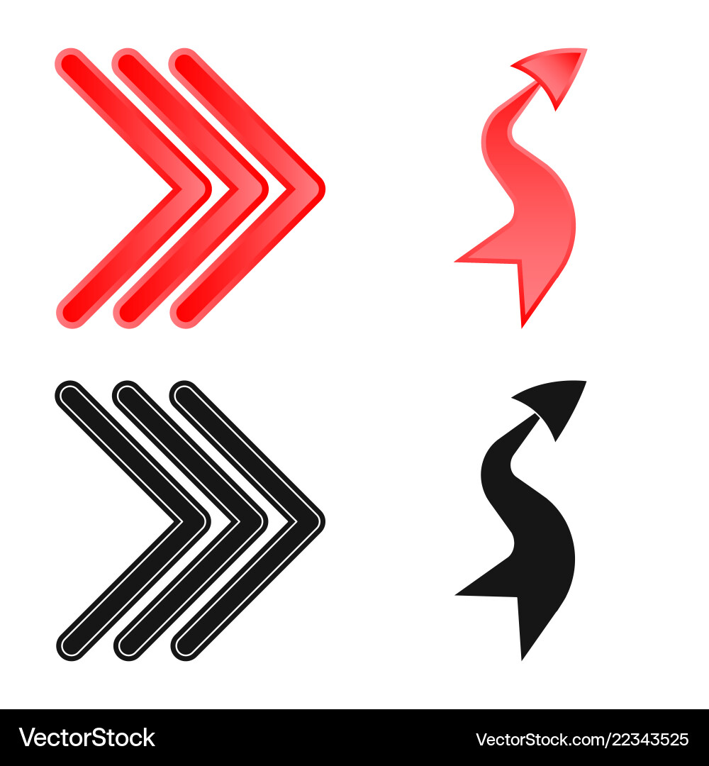 Isolated object of element and arrow icon set vector image