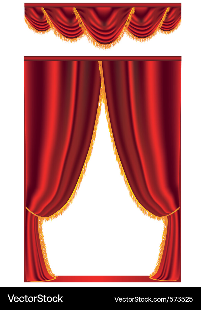 Red Stage Curtain Backdrop Vector Image