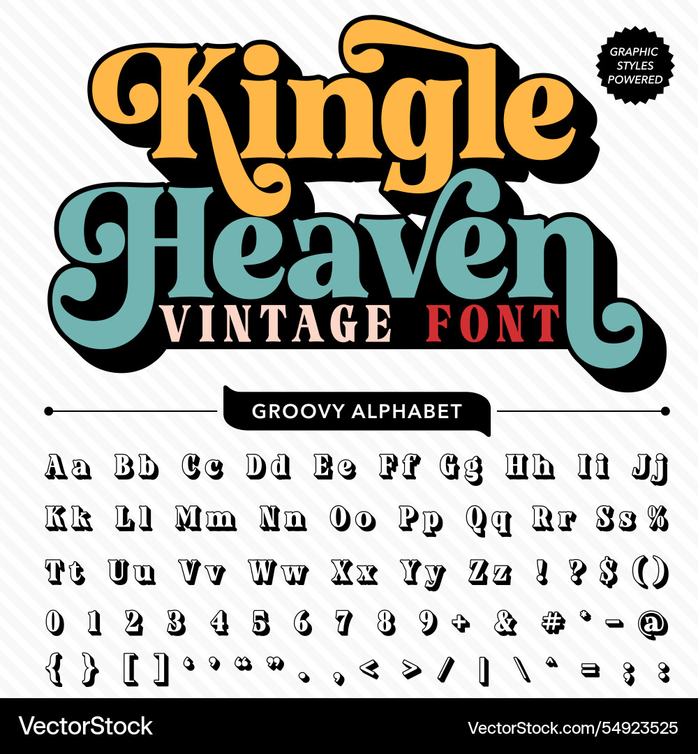 Retro vintage display bold font alphabet Vector Image
