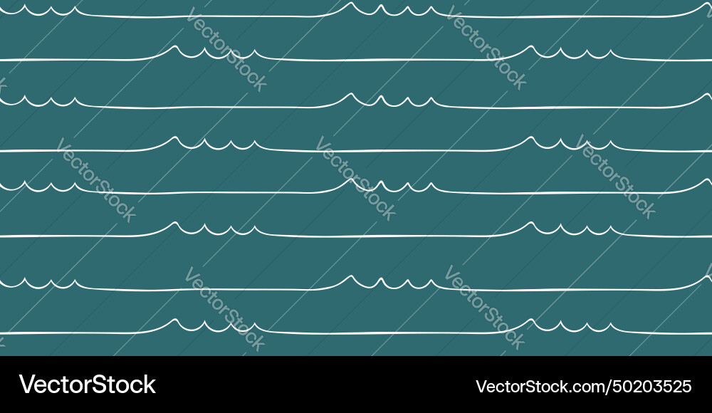Seamless wave pattern drawn with one continuous vector image