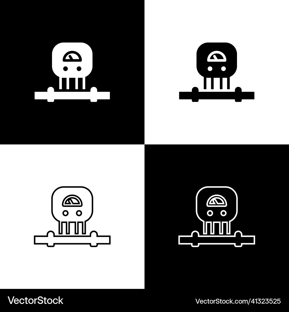 Set smart sensor system icon isolated on black Set smart sensor system icon isolated on black vector image
