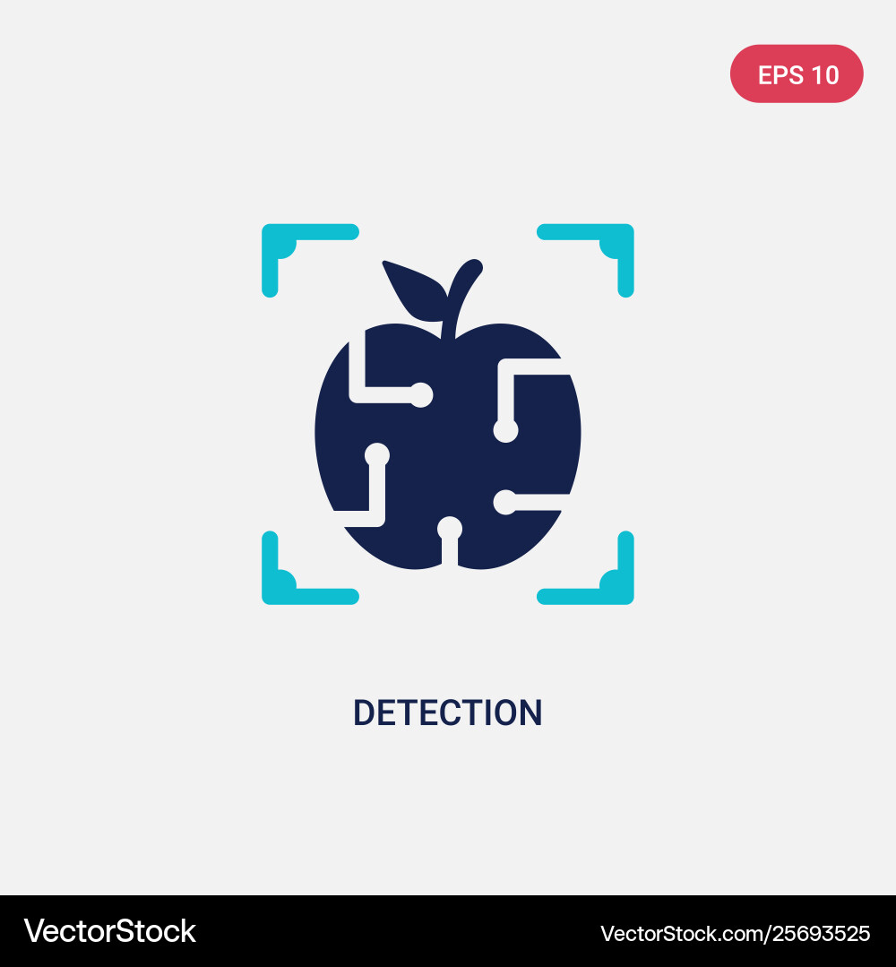 Two color detection icon from artificial Two color detection icon from artificial Vector Image