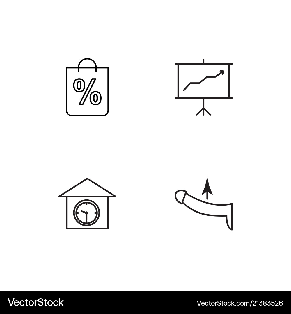 Banking linear icons set simple outline vector image