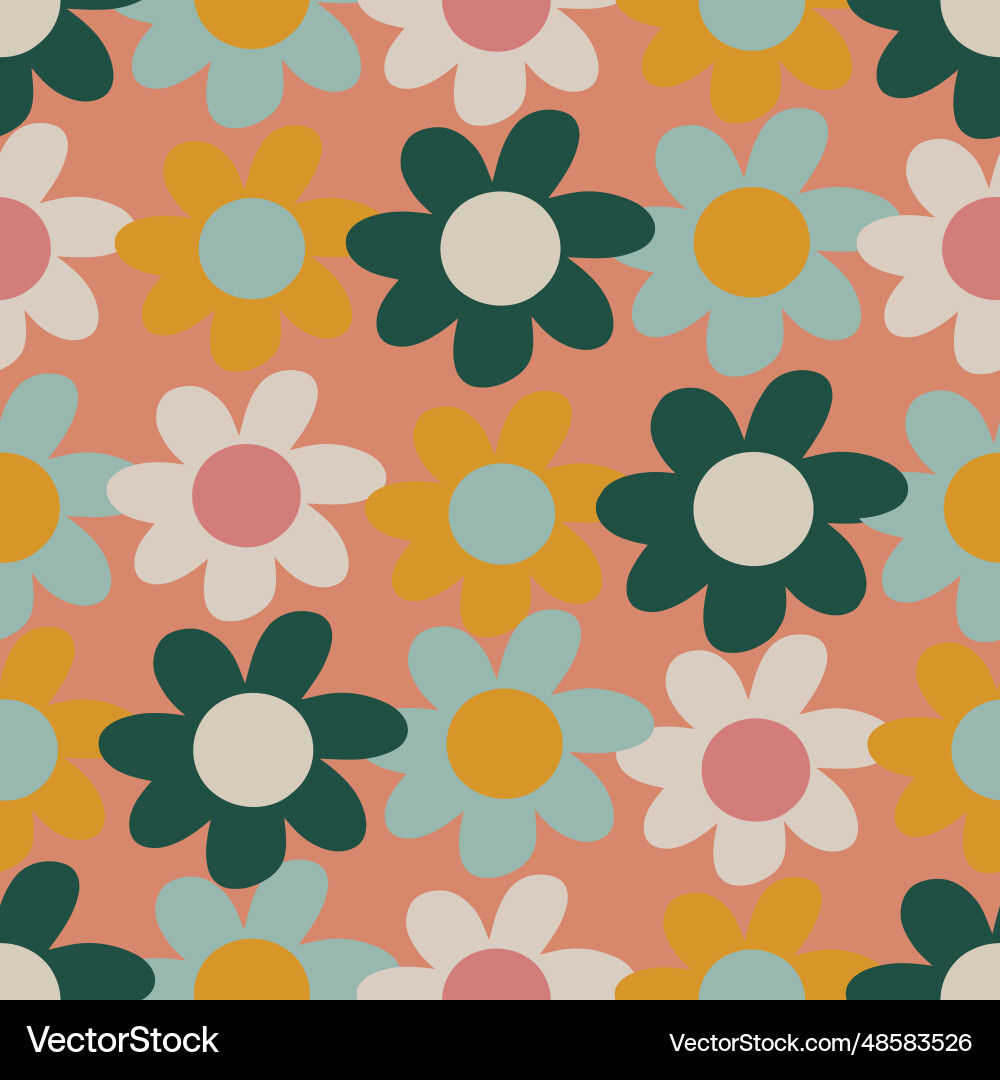 Big spring flowers repeating pattern Vector Image