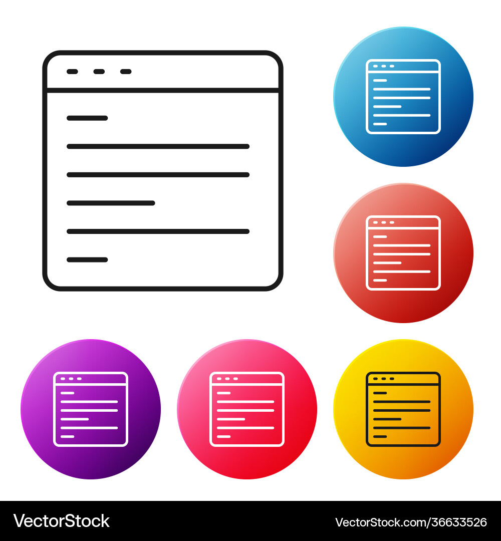 Black line computer api interface icon isolated Black line computer api interface icon isolated vector image