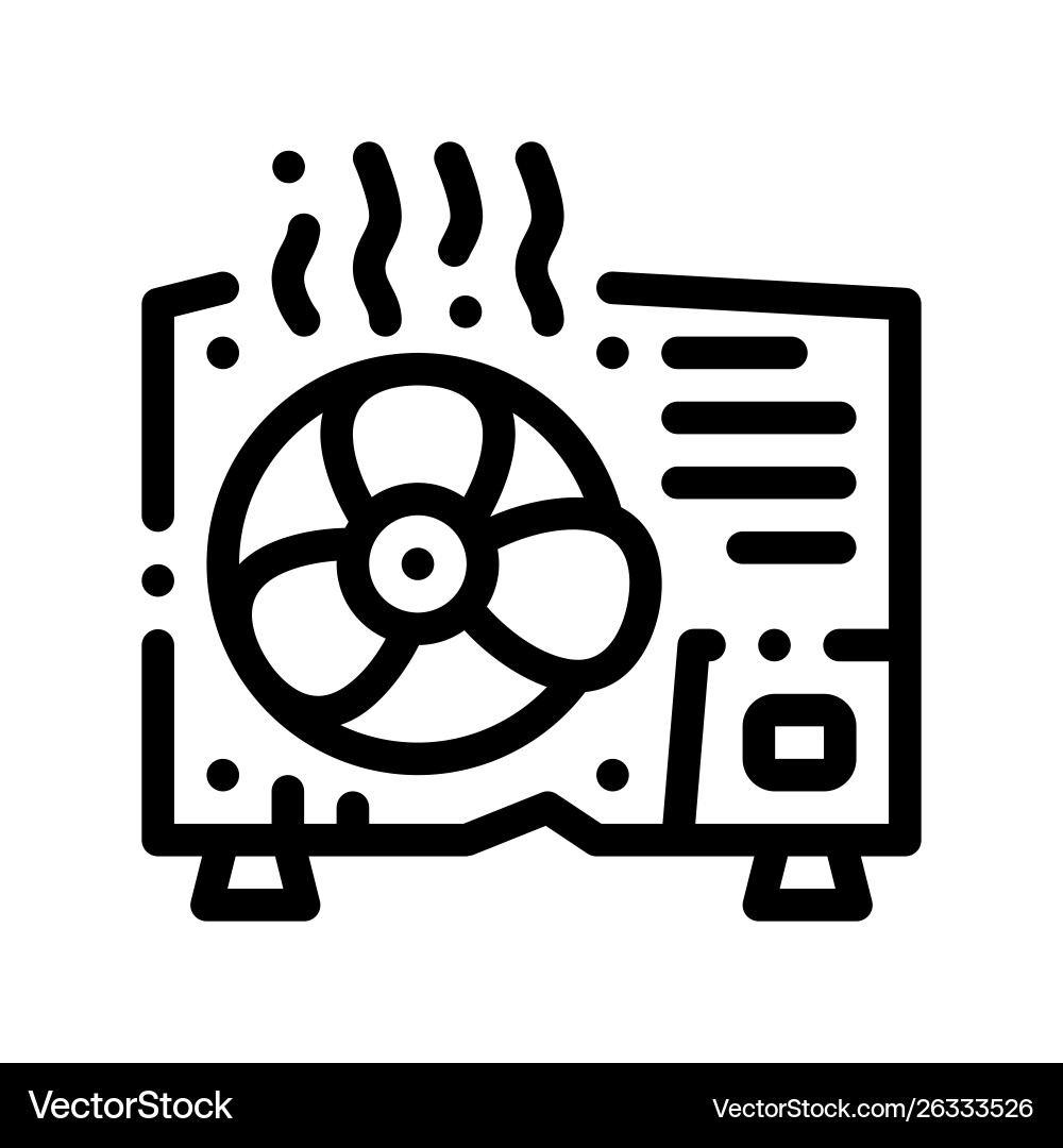 Broken conditioner system thin line icon Broken conditioner system thin line icon vector image