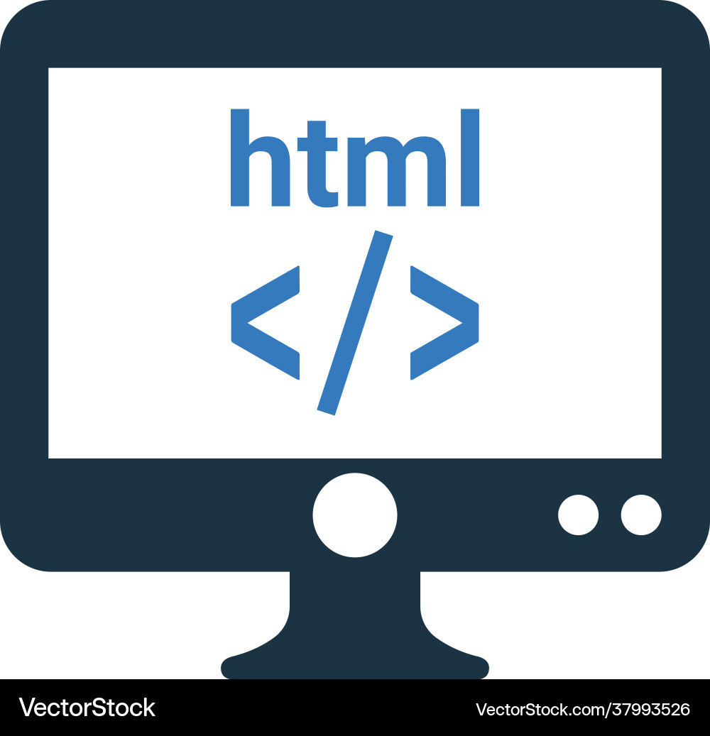Coding programming html icon editable isolated vector image