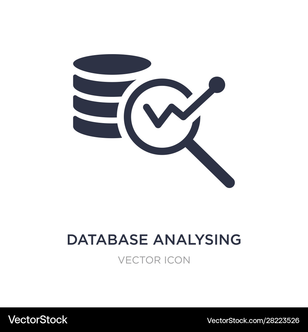 Database analysing icon on white background Database analysing icon on white background vector image