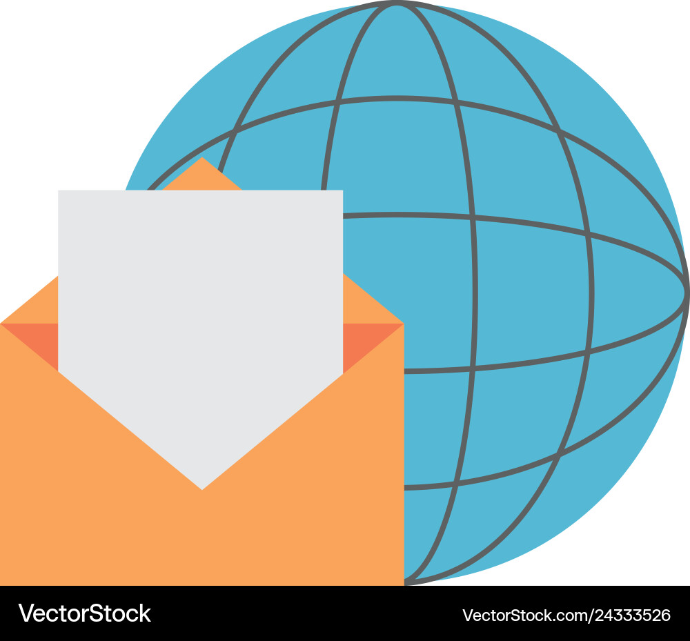 Envelope mail with planet Envelope mail with planet Vector Image