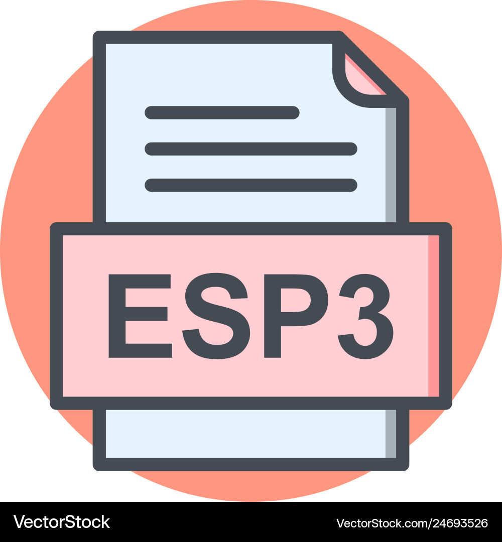 Esp3 file document icon vector image