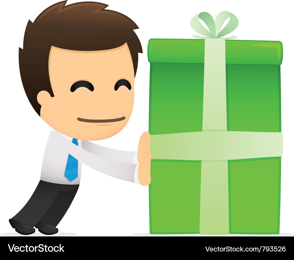 Funny cartoon office worker Vector Image