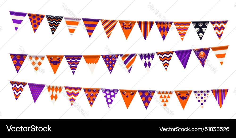 Halloween holiday party isolated garland pennants Halloween holiday party isolated garland pennants vector image