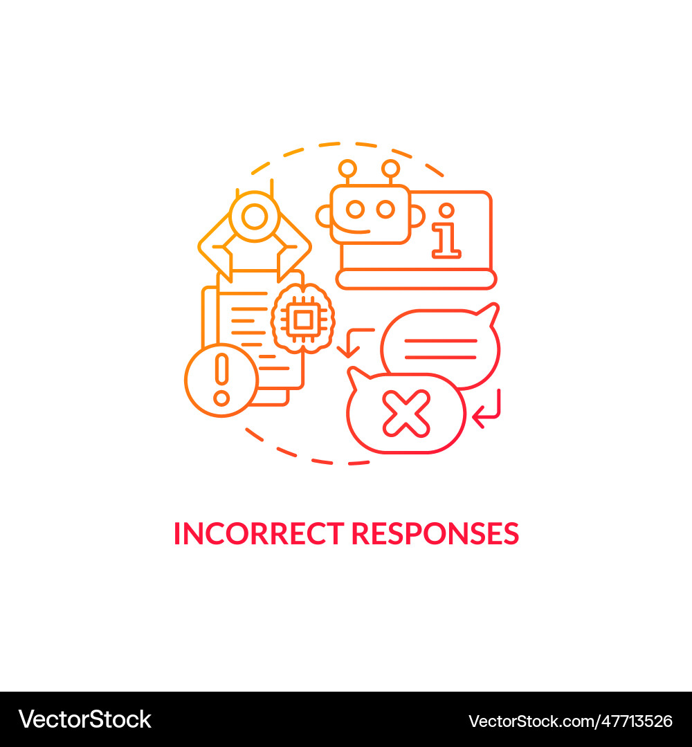 Incorrect responses gradient concept icon Vector Image