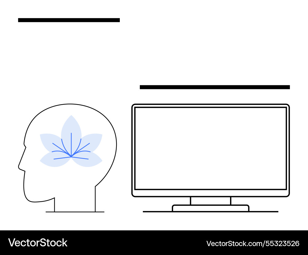 Mindfulness and digital learning integrating Vector Image