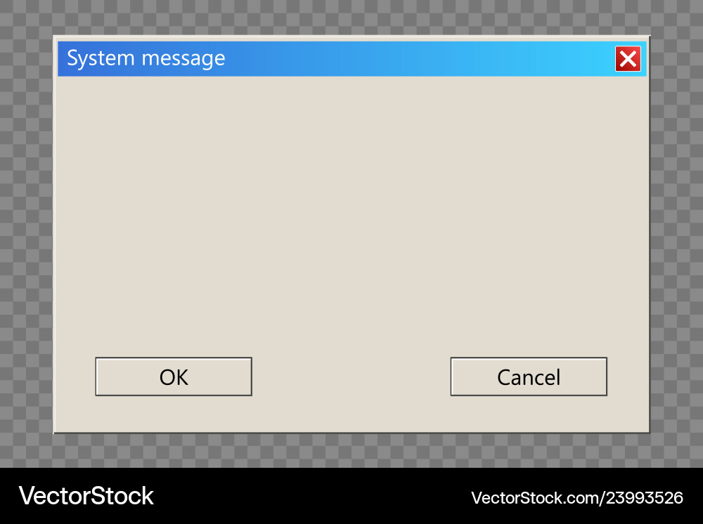 Operating System Error Window vector image
