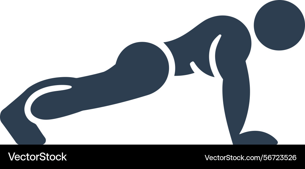Push-up position exercise icon Vector Image
