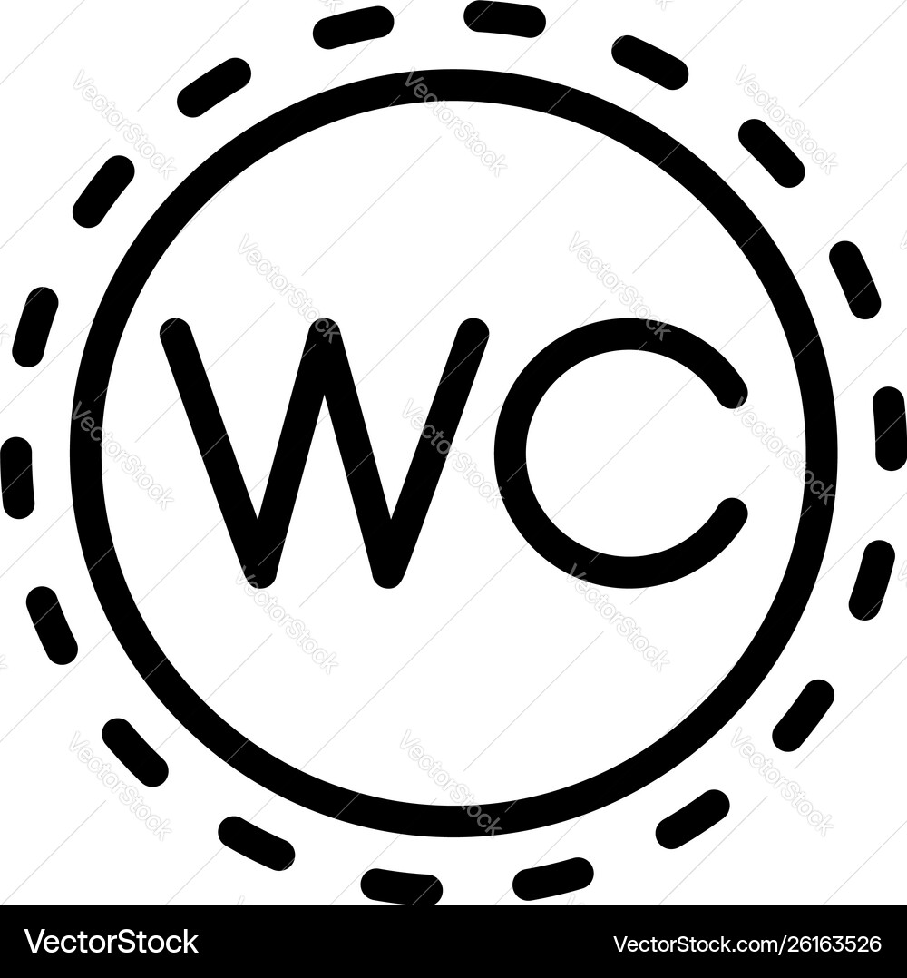 Round wc sign icon outline style Round wc sign icon outline style Vector Image