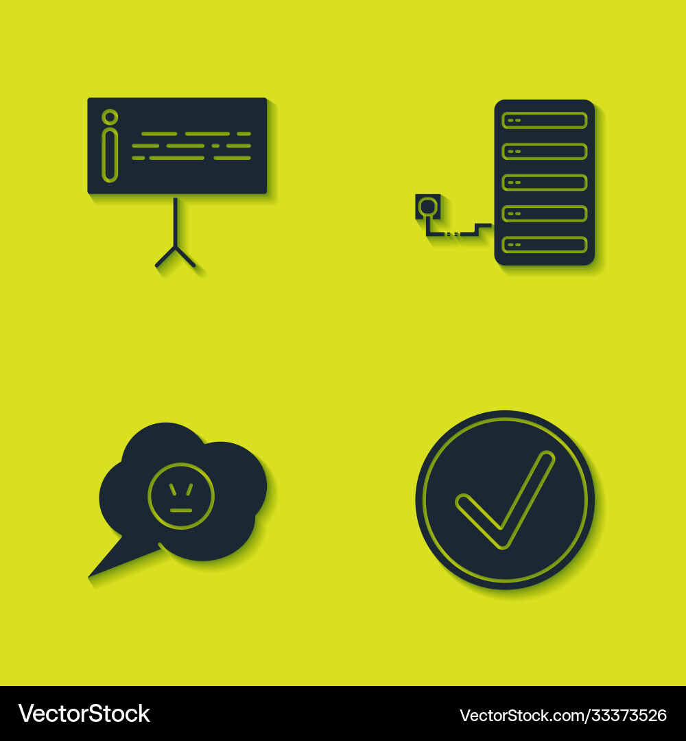 Set information check mark in circle speech Vector Image