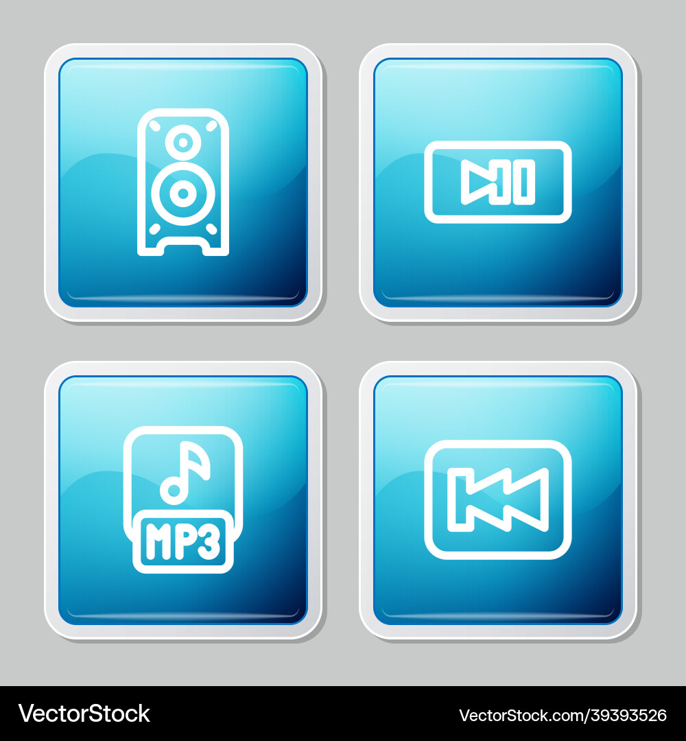 Set line stereo speaker pause button mp3 file Set line stereo speaker pause button mp3 file Vector Image