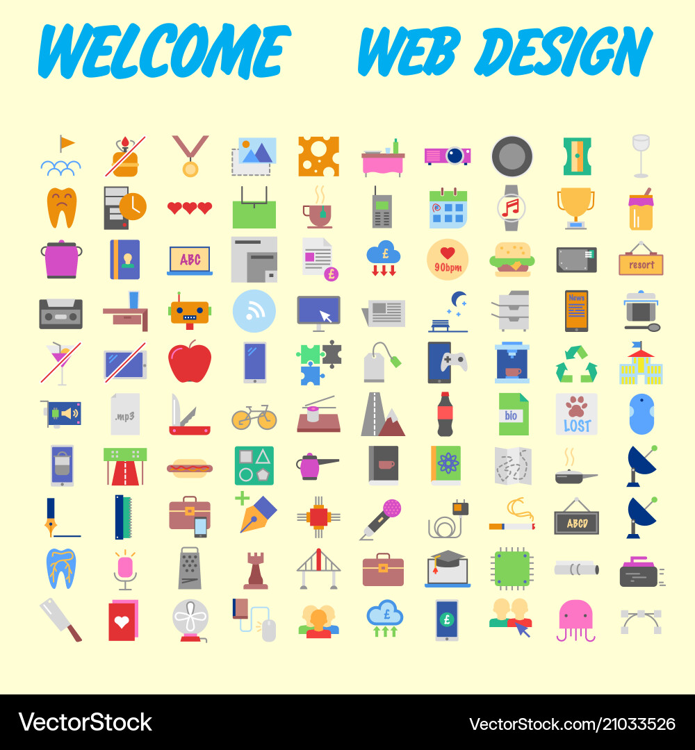 Set of multicolored icons for your design vector image
