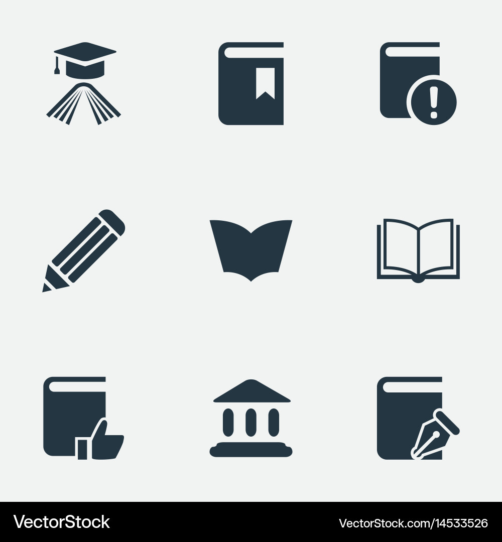 Set of simple reading icons vector image