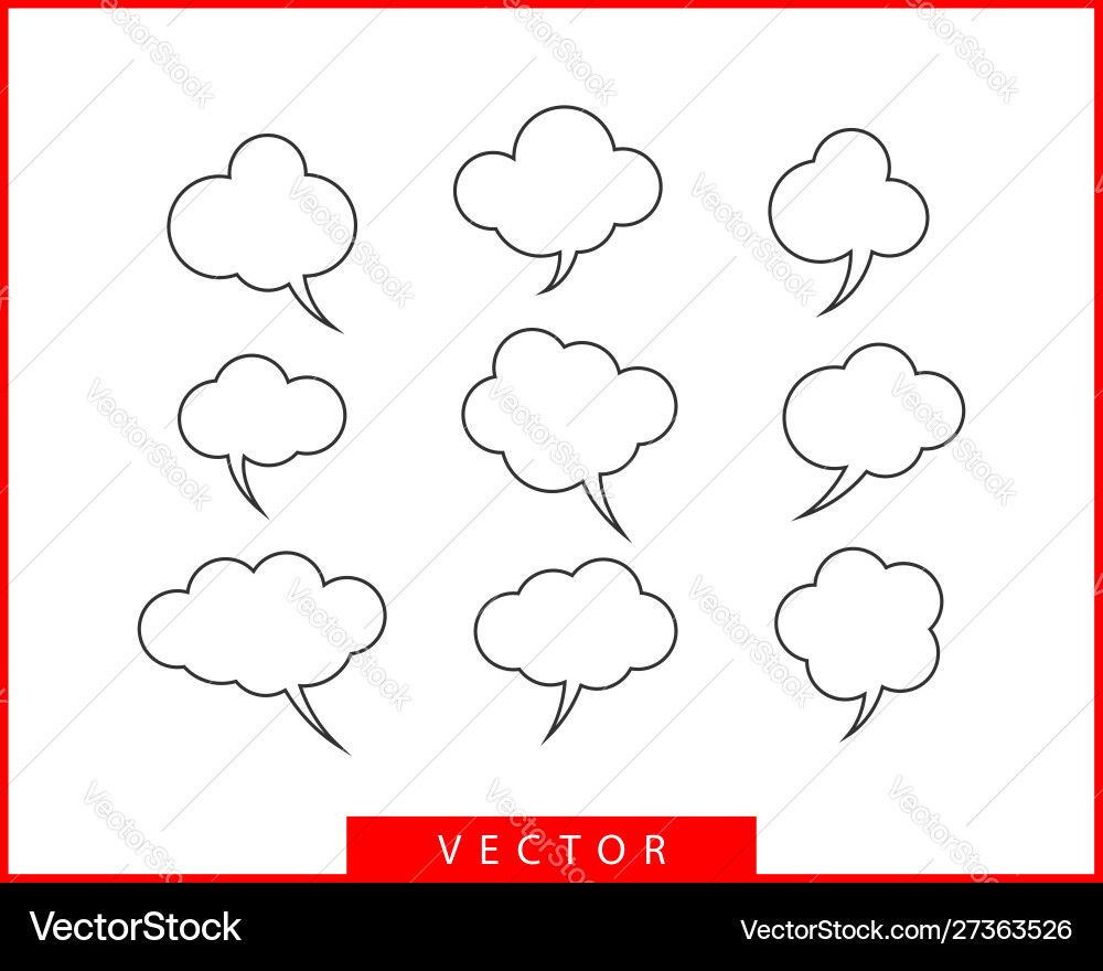 Set talk bubbles speech blank empty bubble icon Set talk bubbles speech blank empty bubble icon vector image