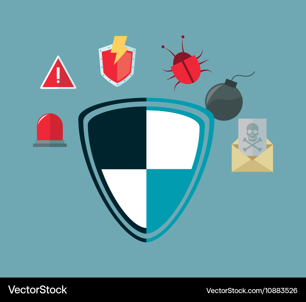 Virtual security system icons image Vector Image