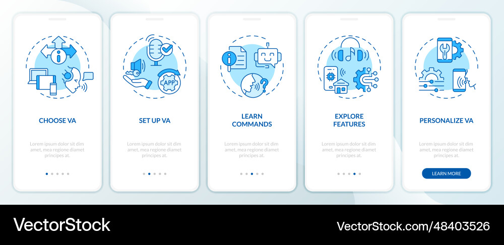 Walkthrough voice assistant with thin linear Walkthrough voice assistant with thin linear vector image