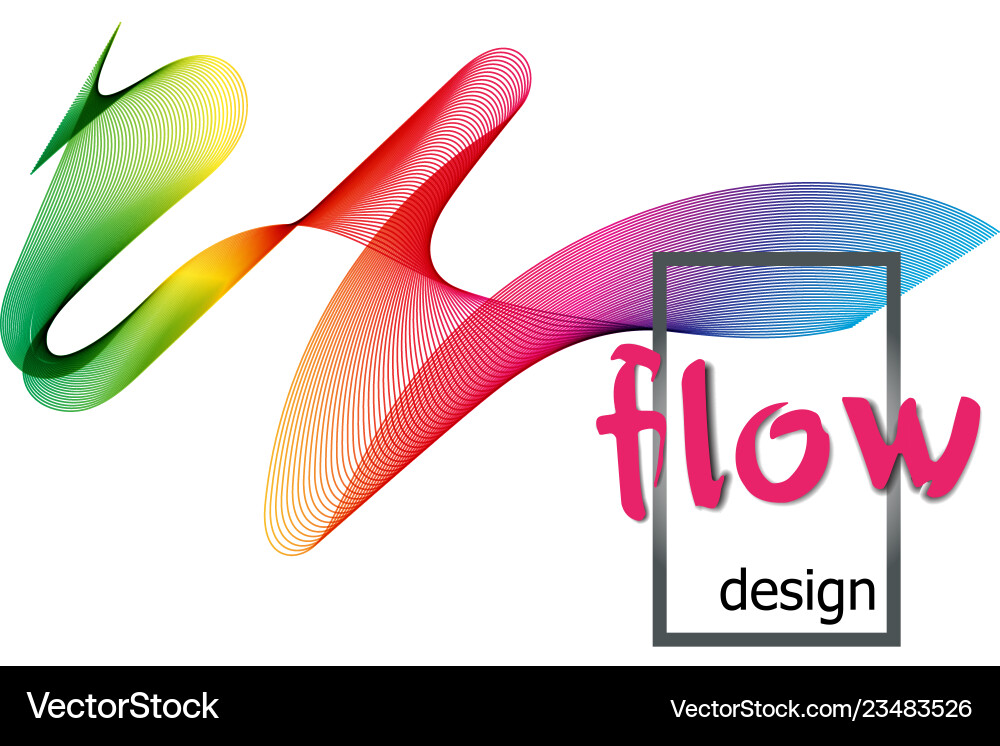 Wave colorful texture on dark background flow Vector Image