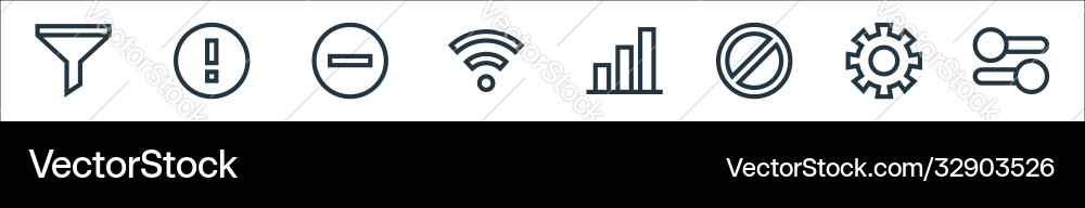 Web essentials line icons linear set quality Web essentials line icons linear set quality vector image