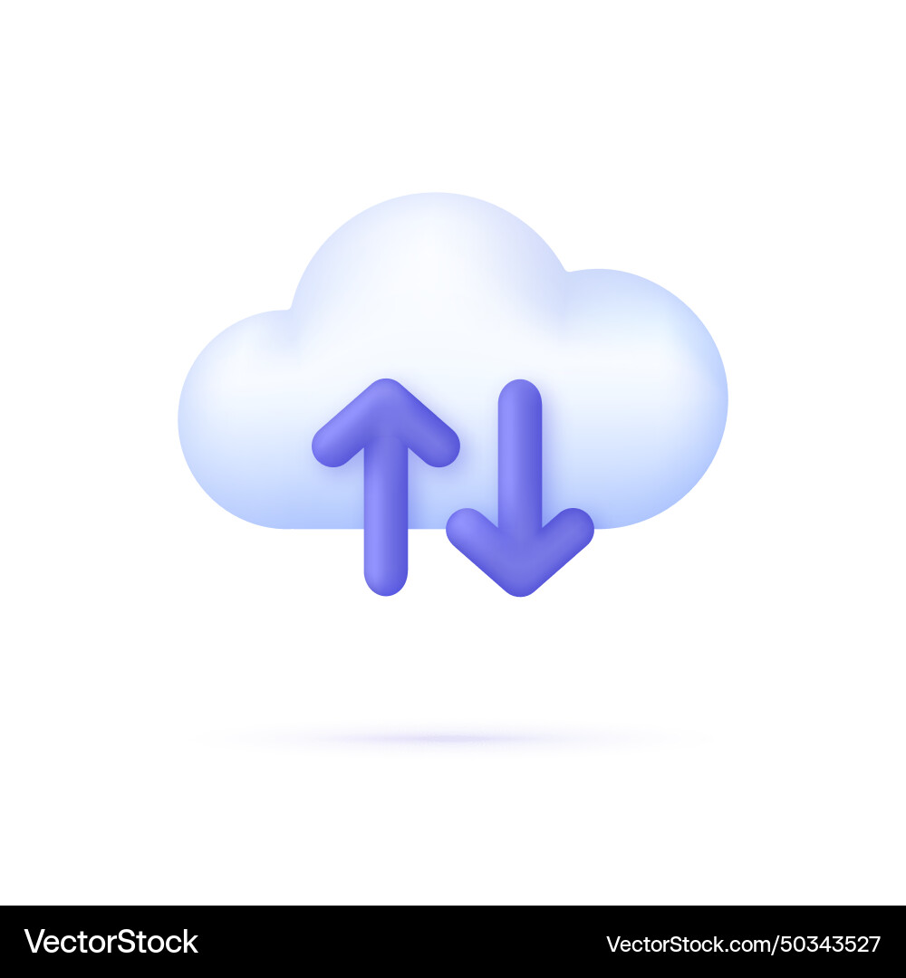 3d cloud computing upload 3d cloud computing upload vector image