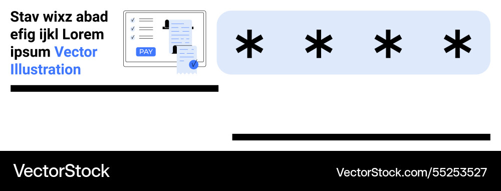 Abstract password security concept with payment vector image