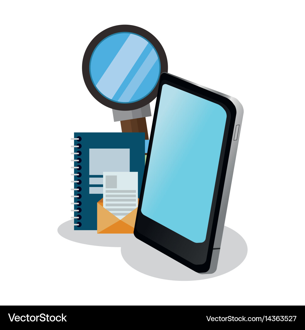 Assorted cellphone applications related icons vector image