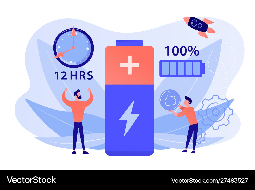 Battery Runtime & Performance vector image