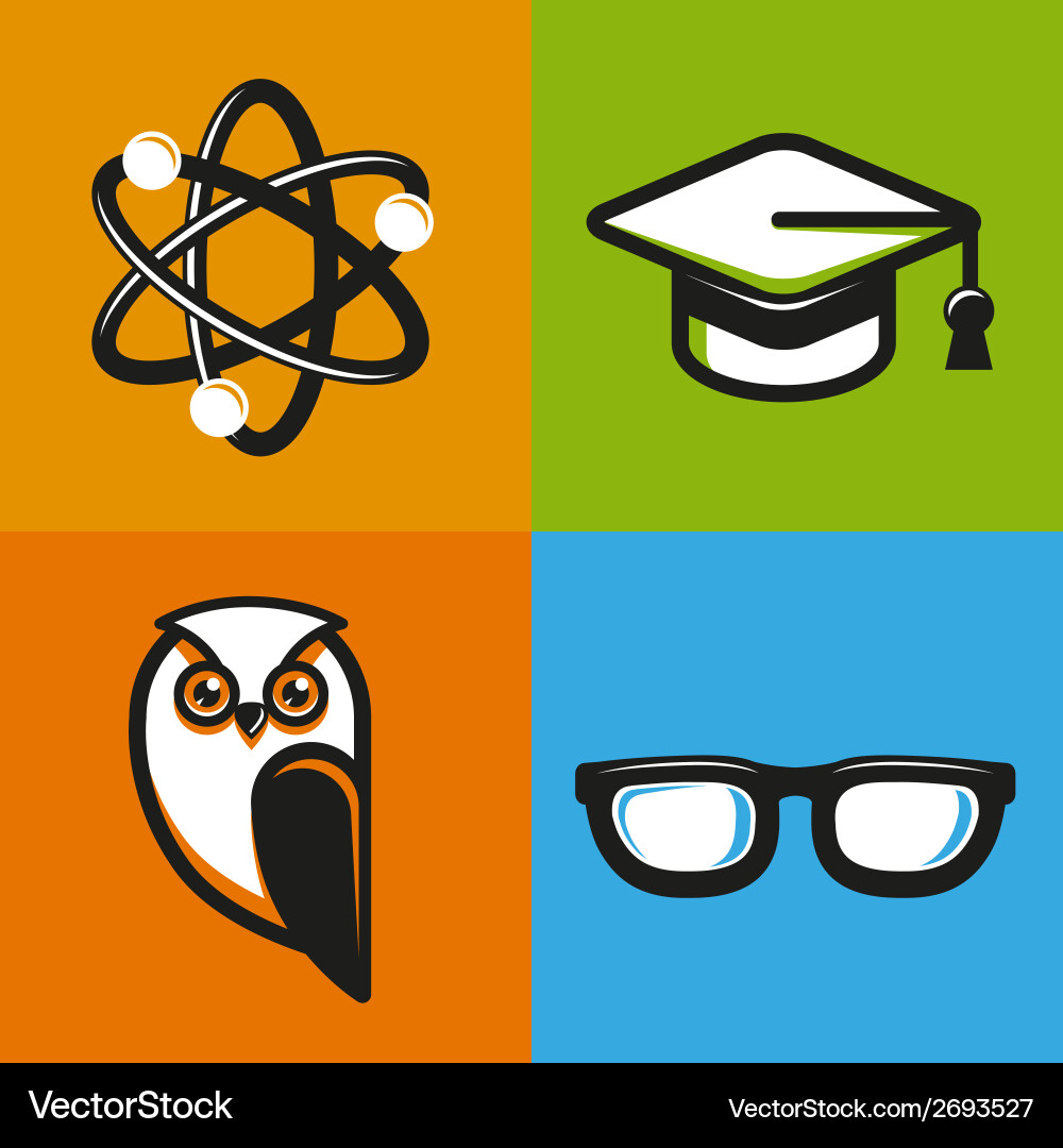 Bildung Icons - Flat Style Vektorbild