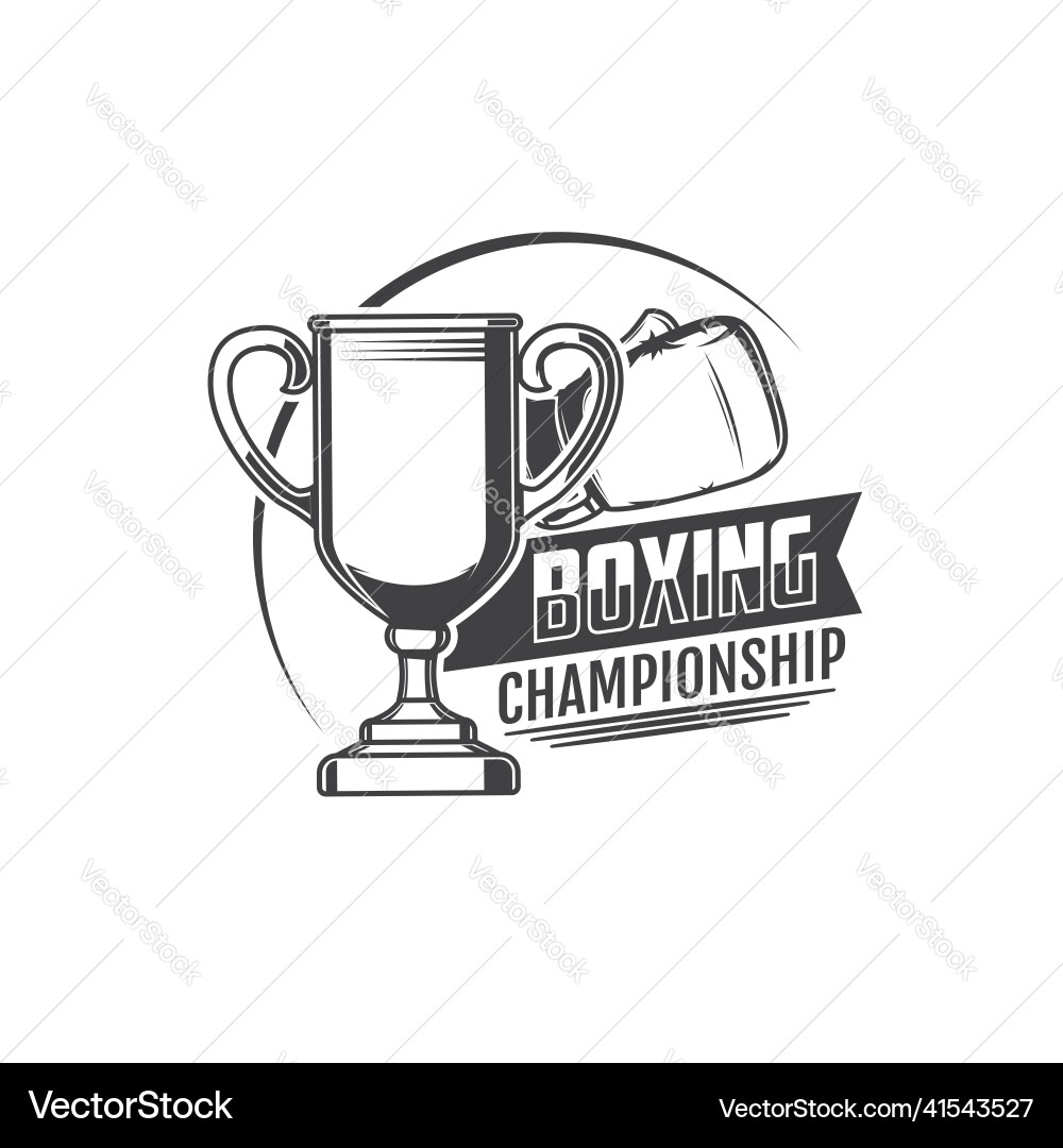Boxing championship icon boxer glove and trophy Vector Image