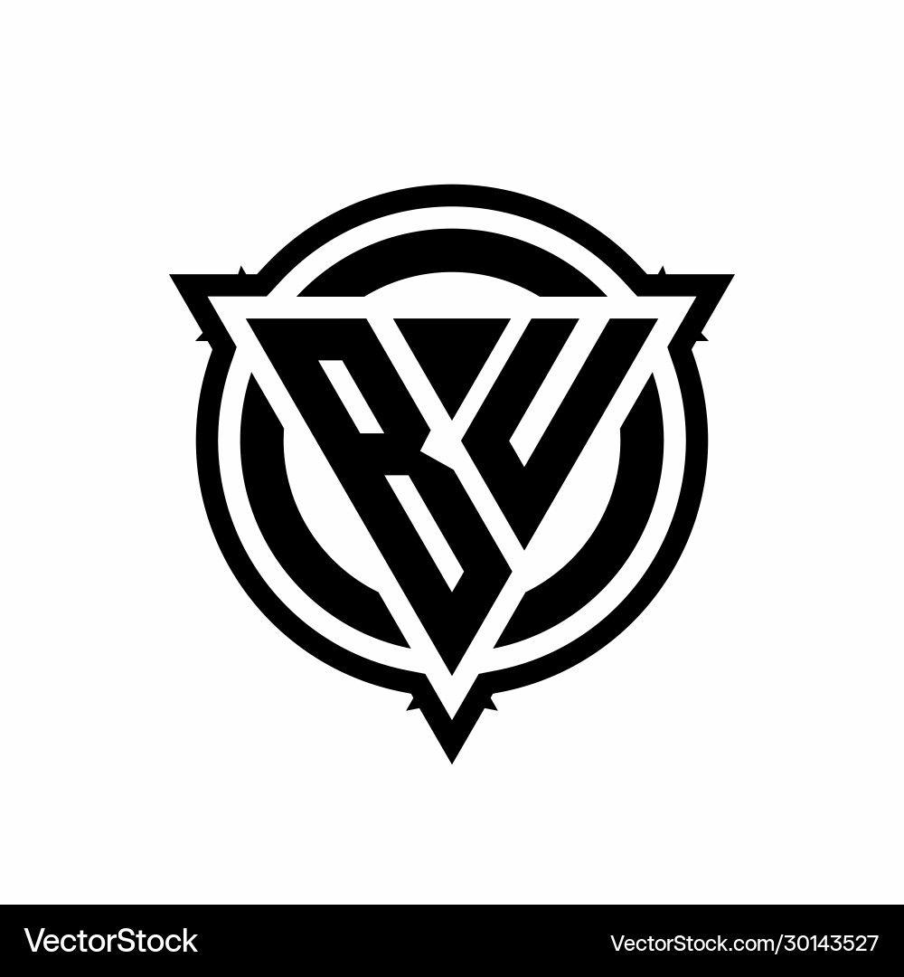 Bu logo with triangle shape and circle Vector Image
