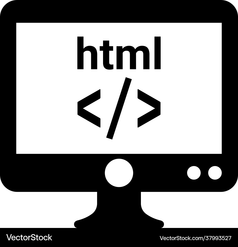 Coding programming html icon simple black graphics vector image