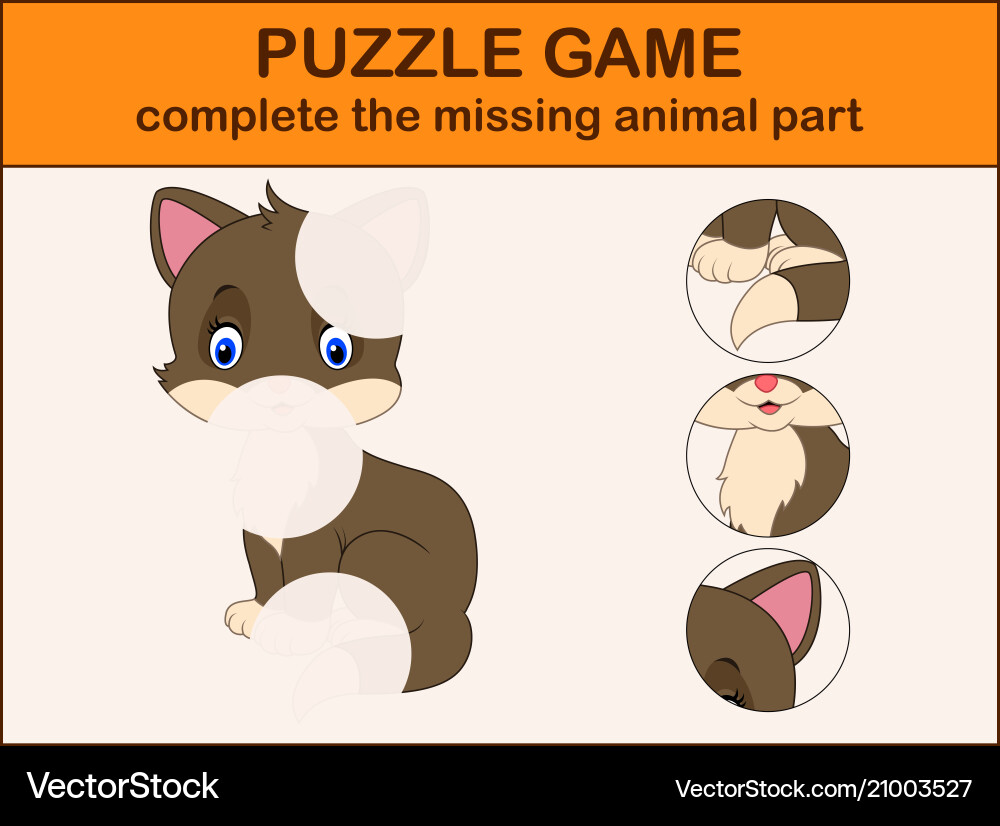 Complete the puzzle and find missing parts vector image