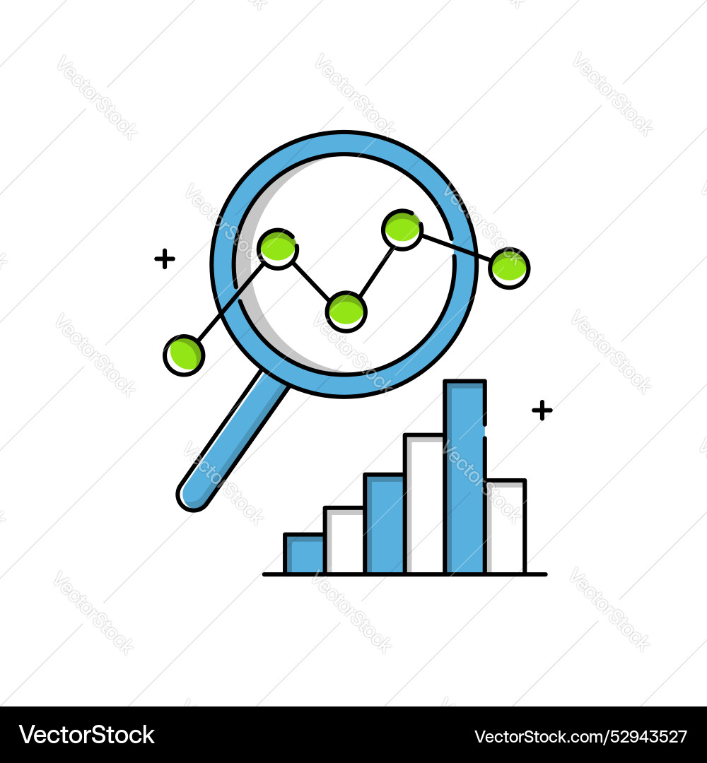Data driven digital insight icon design vector image