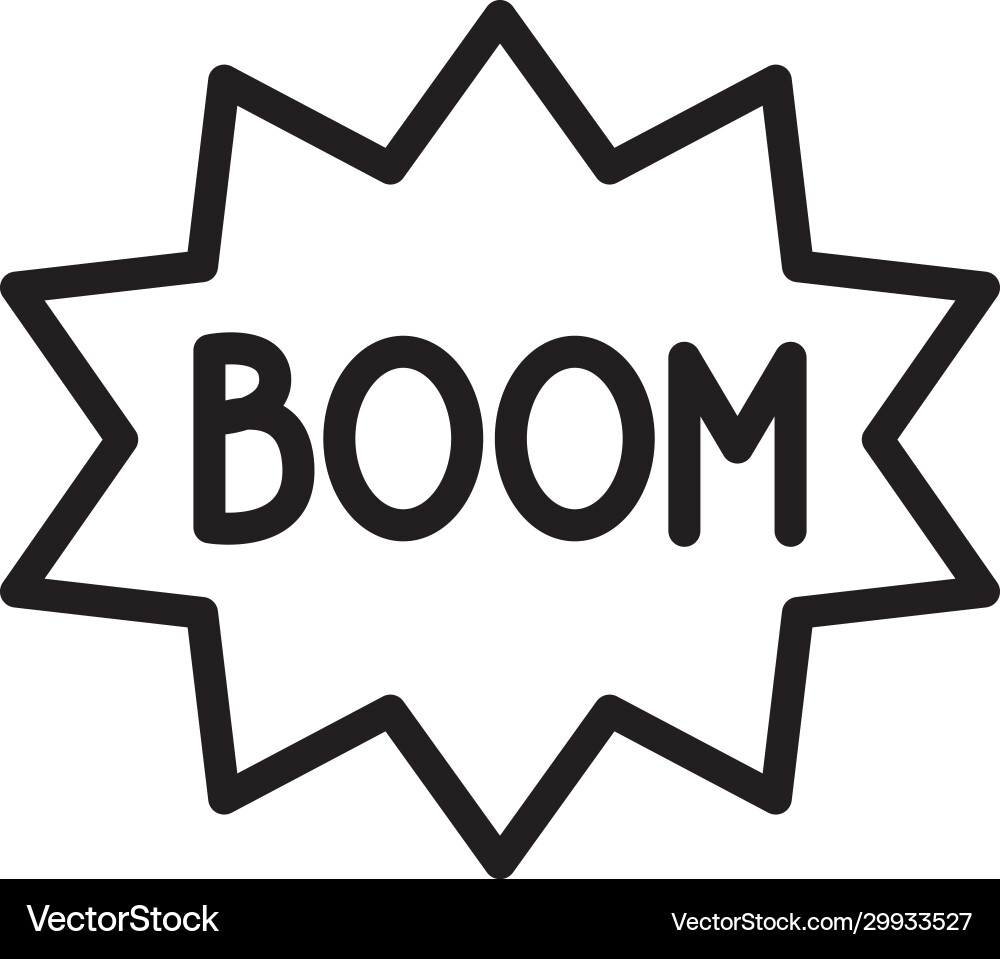 Expression bubble with boom fools day line style Vector Image