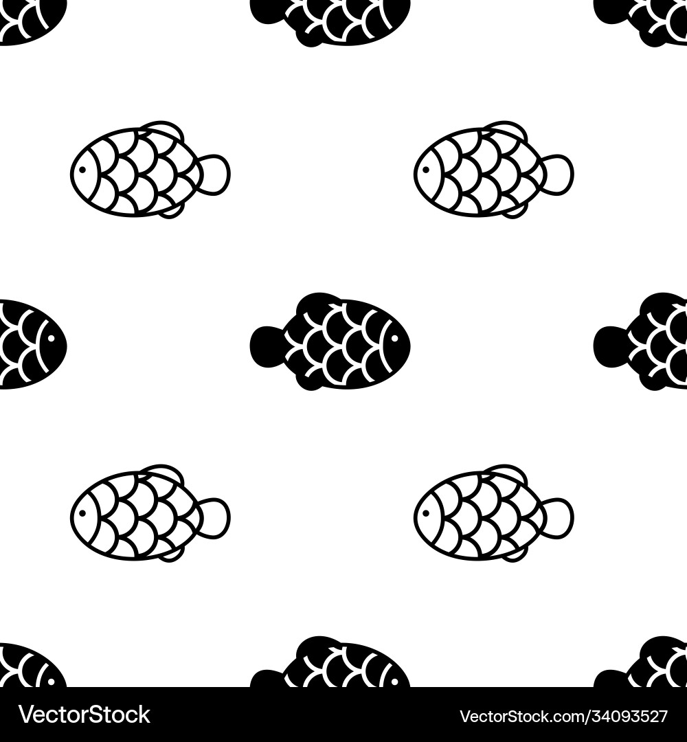 Fish with scale seamless pattern on white Fish with scale seamless pattern on white vector image