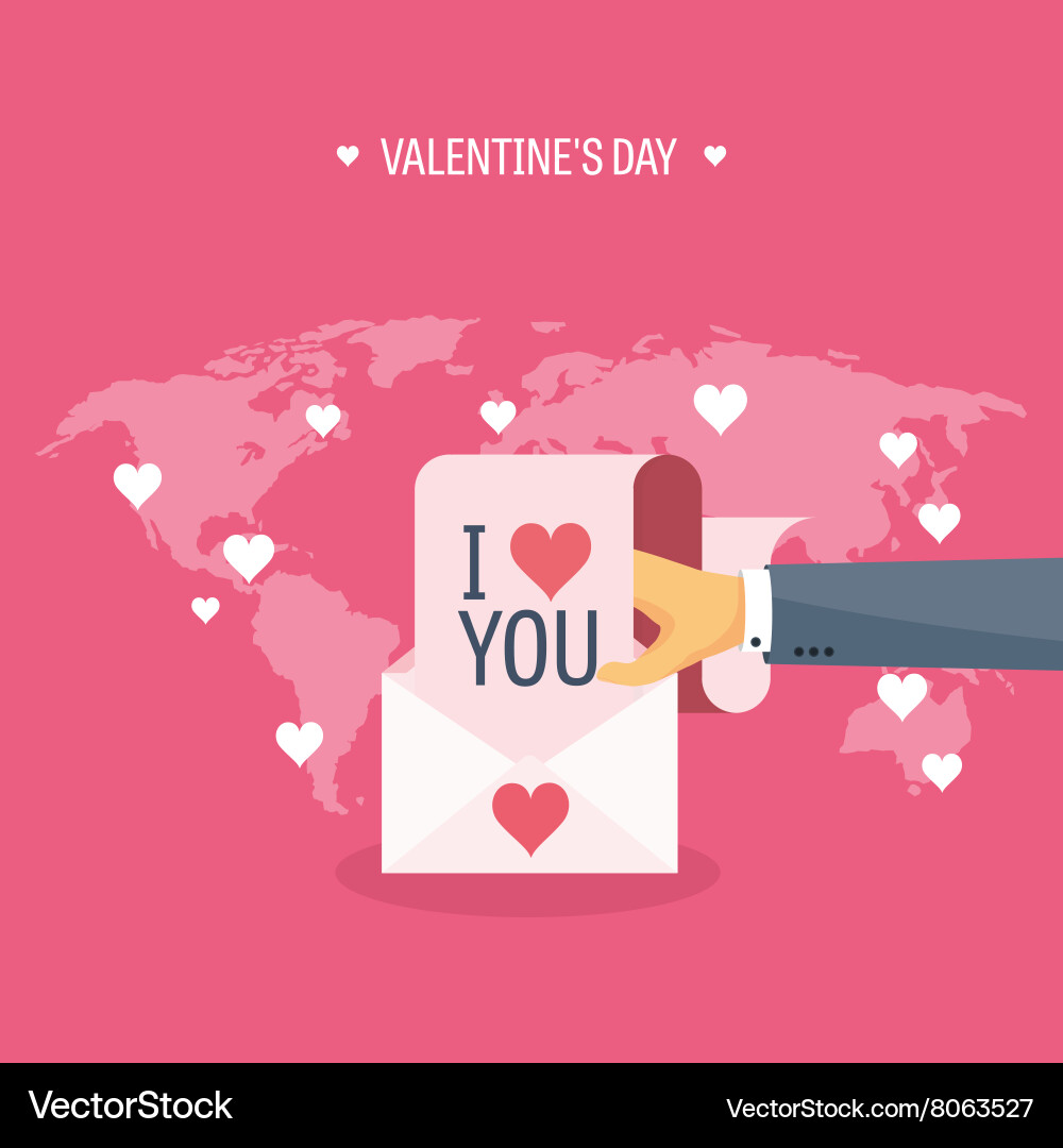 Flat background with envelope Vector Image