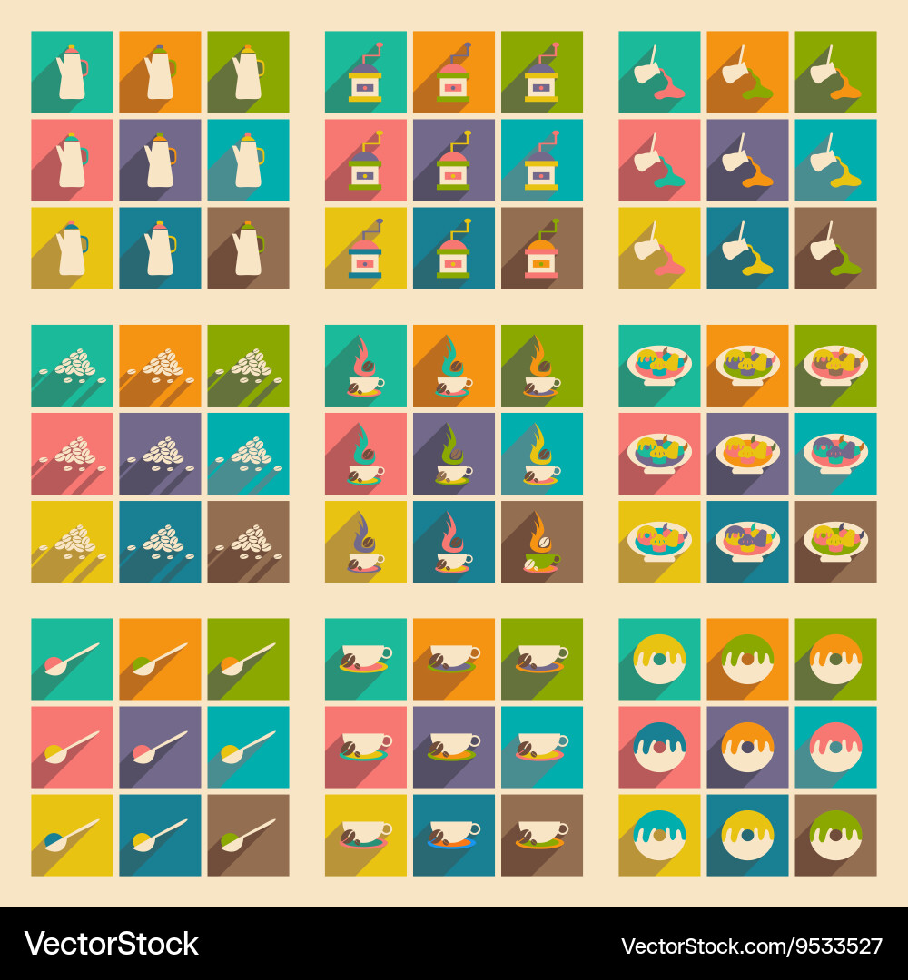 Flat with shadow concept and mobile application Vector Image