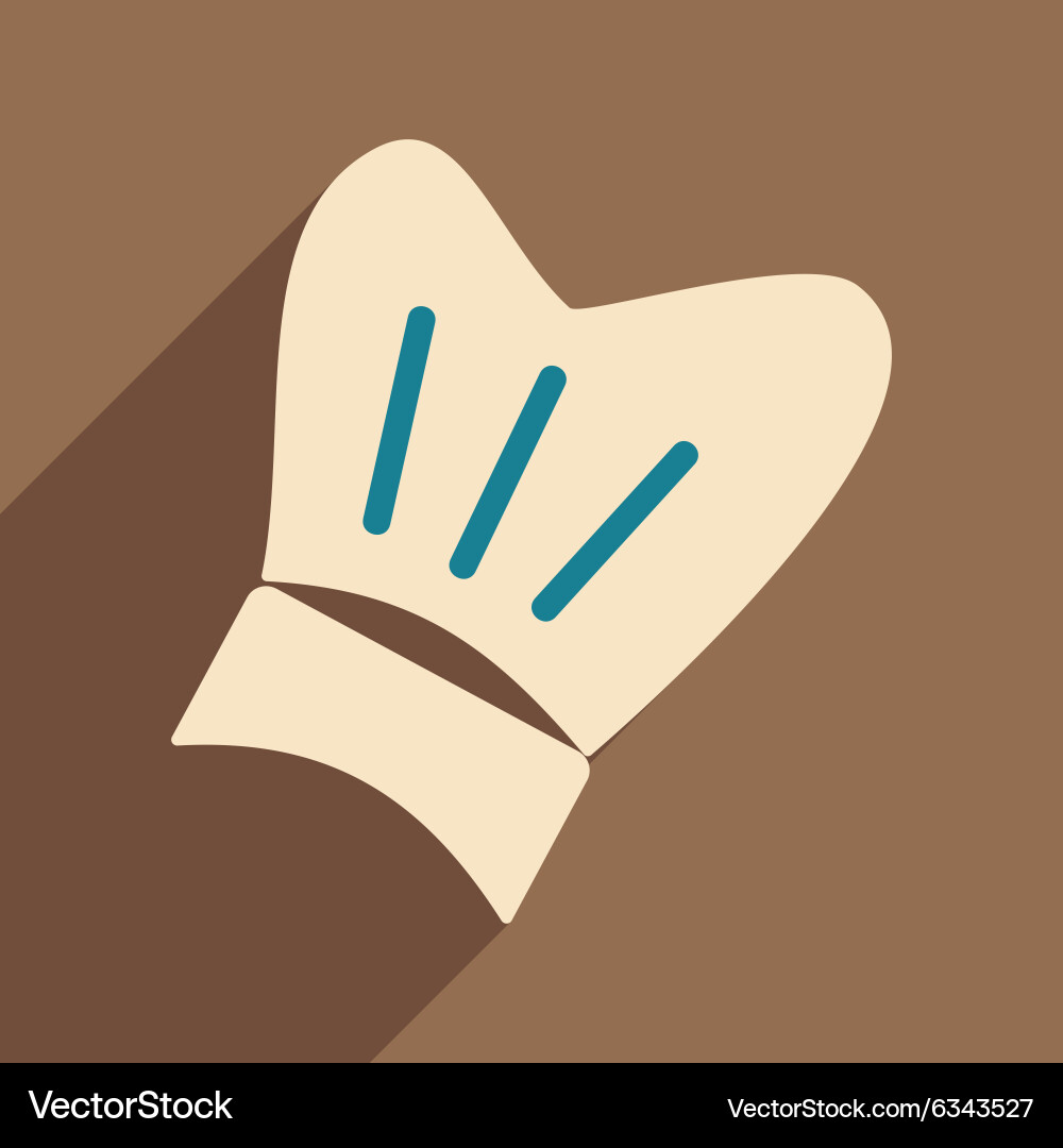 Flat with shadow icon and mobile application chef Vector Image