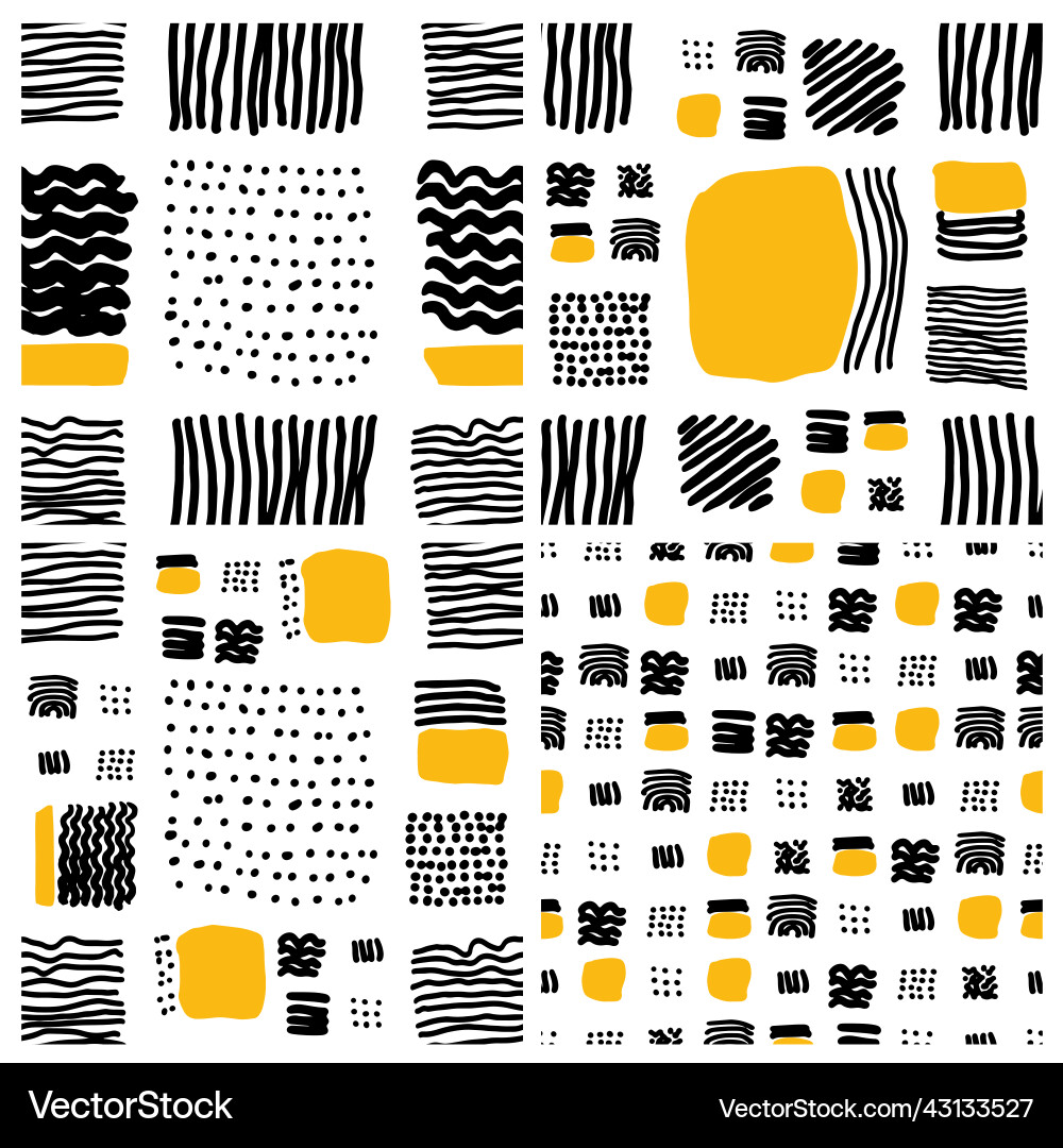 Geometric seamless pattern set universal Vector Image