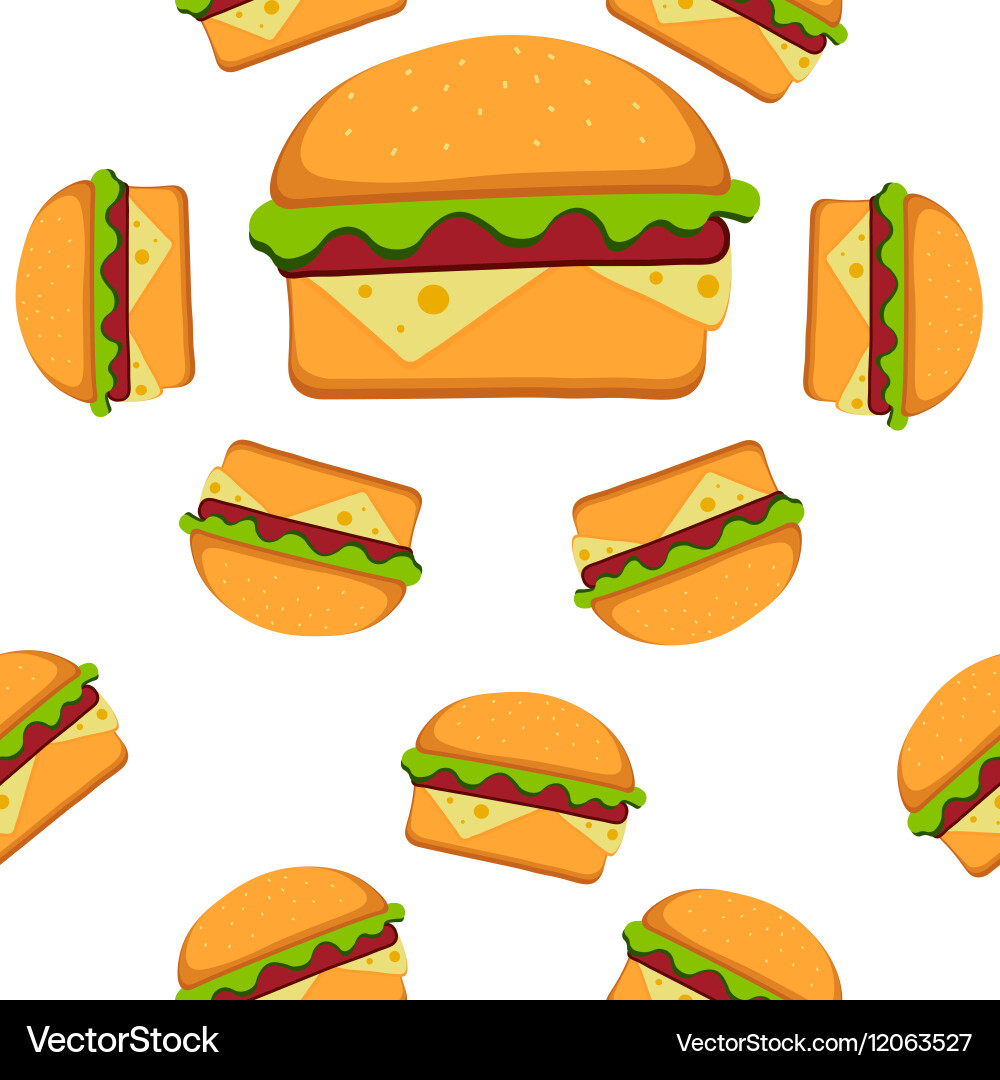 Hamburger pattern in flat vector image