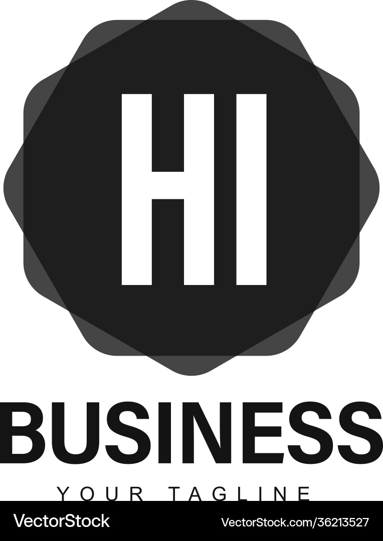 Hi initial a logo design with abstract style Hi initial a logo design with abstract style vector image