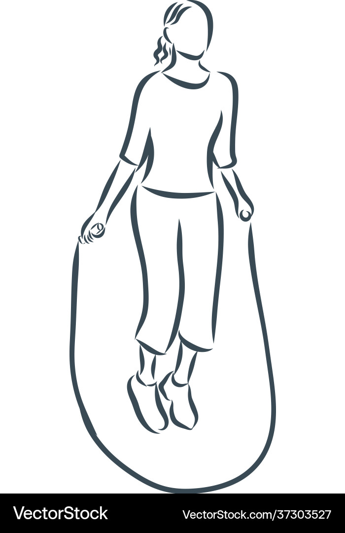 Man doing jump roping sketch Man doing jump roping sketch Vector Image
